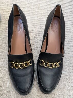 EUC in box NATURALIZER CALLIE MOC BLACK LEATHER LOAFER PUMPS SIZE 11